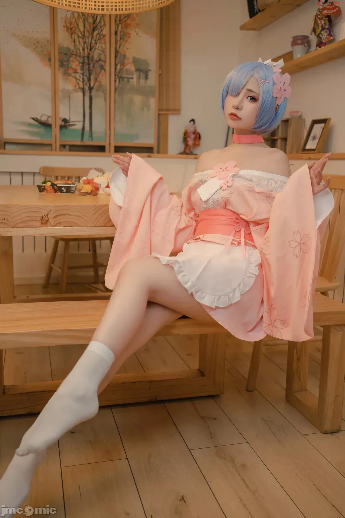 Nekokoyoshi [爆机少女喵小吉] and 金鱼Kinngyo cosplay Rem and Ram – ReZero – Part 2 [100P]