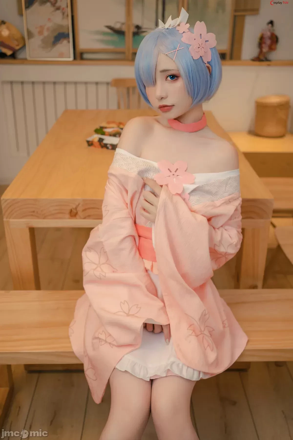 Nekokoyoshi [爆机少女喵小吉] and 金鱼Kinngyo cosplay Rem and Ram – ReZero – Part 2 [100P]