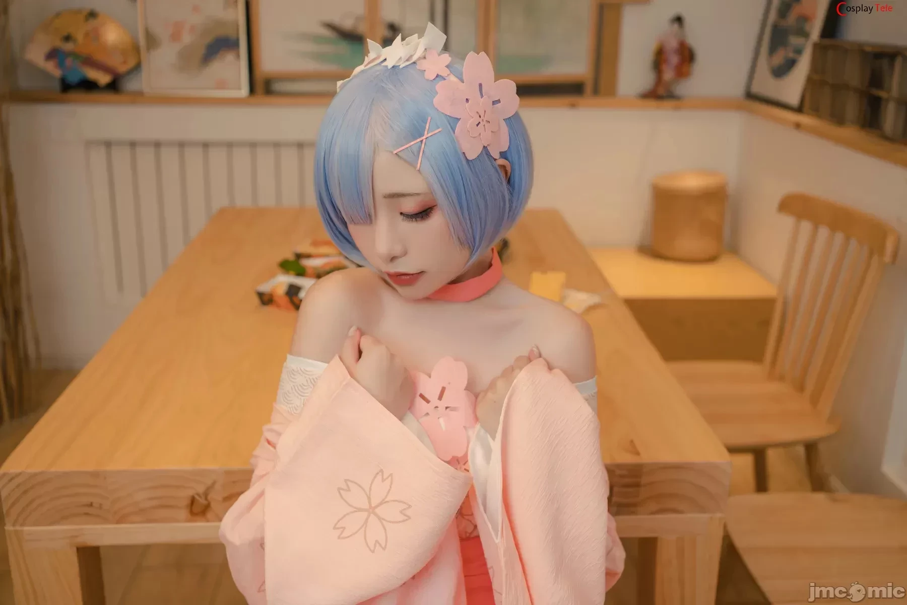 Nekokoyoshi [爆机少女喵小吉] and 金鱼Kinngyo cosplay Rem and Ram – ReZero – Part 2 [100P]