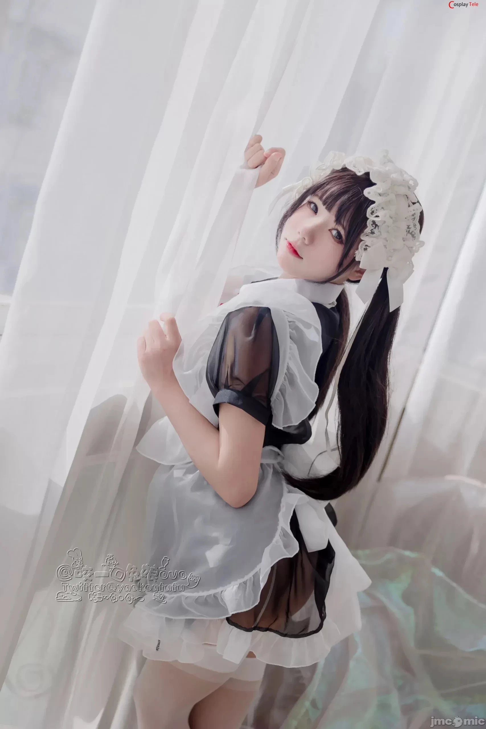 咬一口兔娘ovo [Yaokoututu] – Maid black and white [56P]