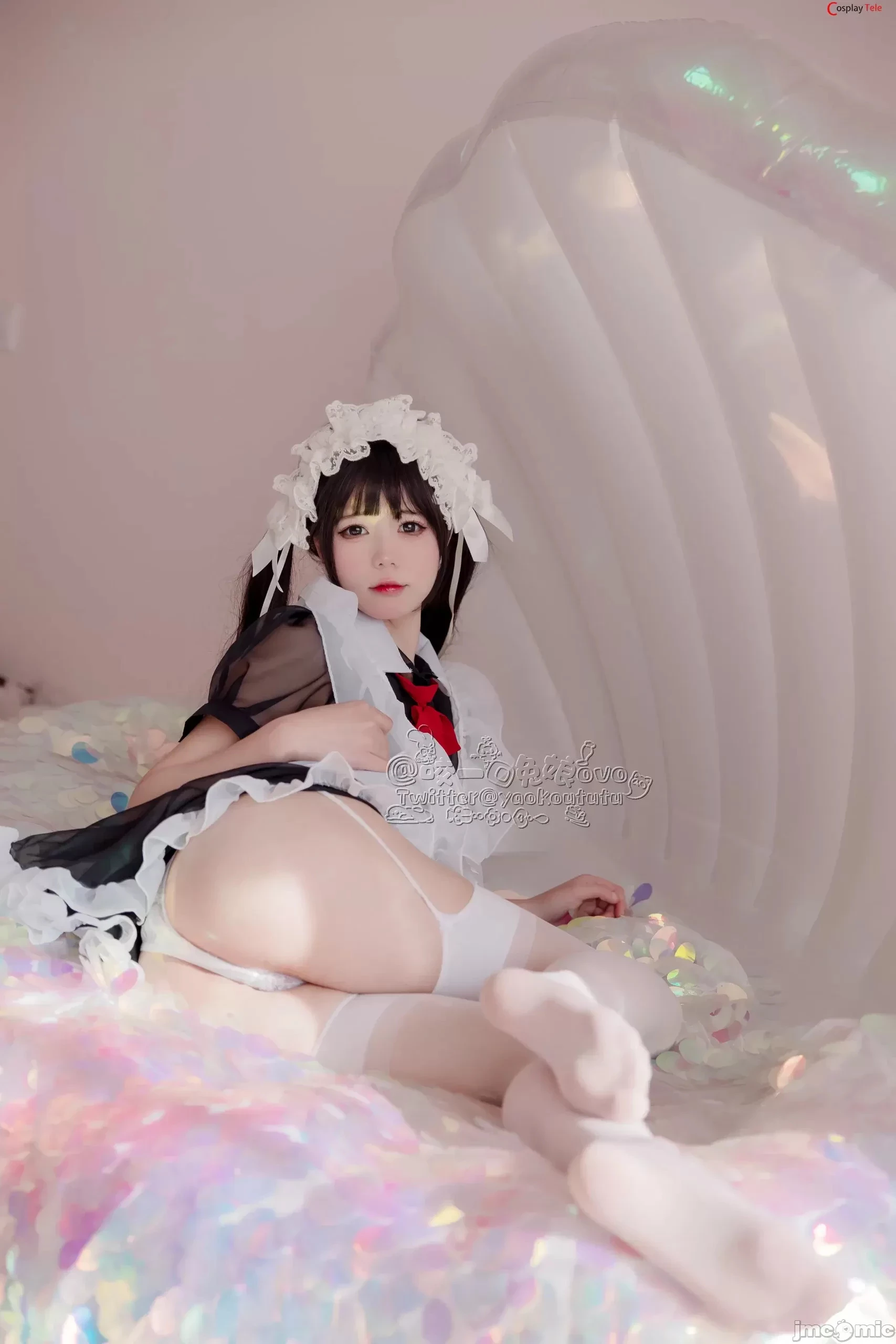 咬一口兔娘ovo [Yaokoututu] – Maid black and white [56P]