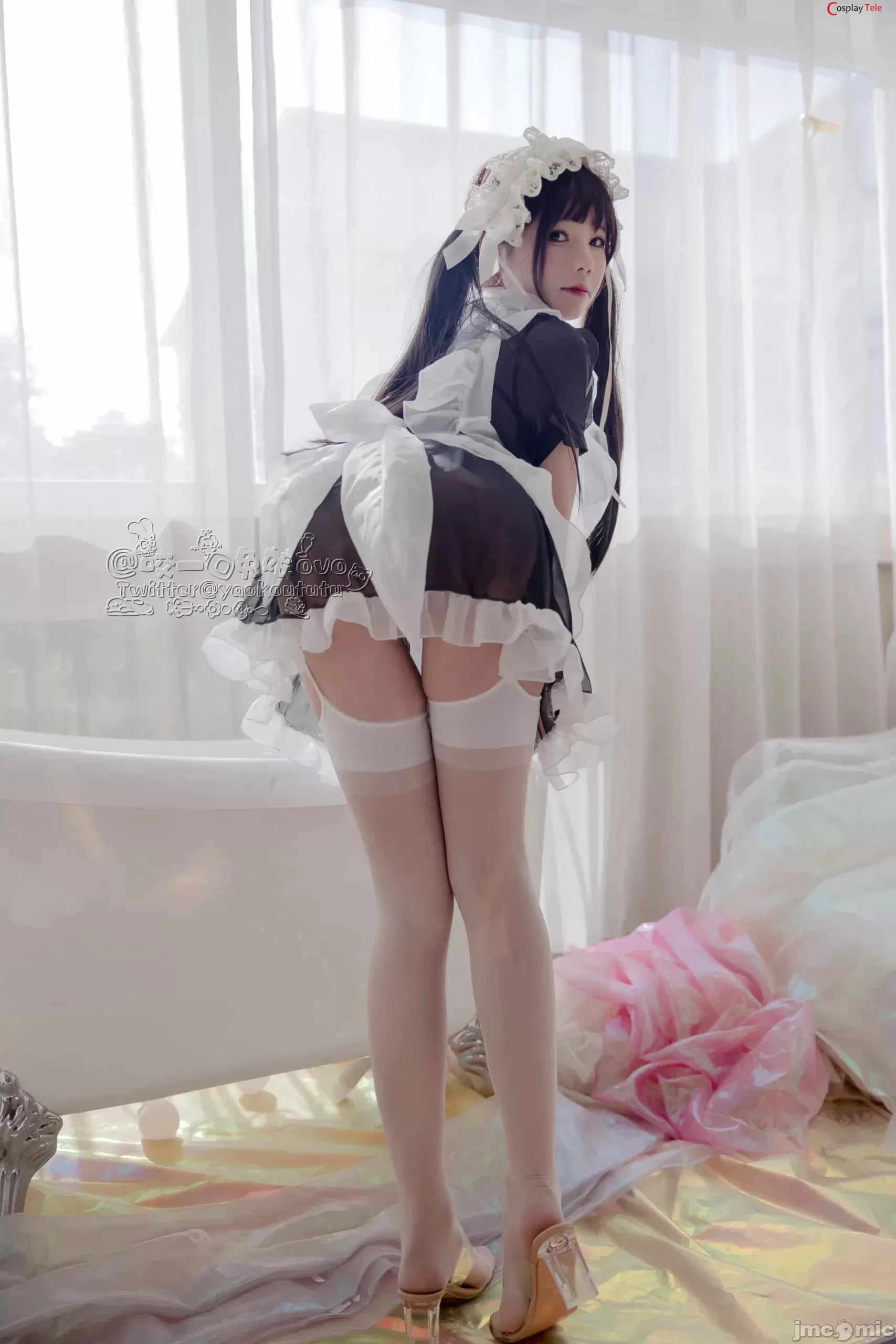 咬一口兔娘ovo [Yaokoututu] – Maid black and white [56P]