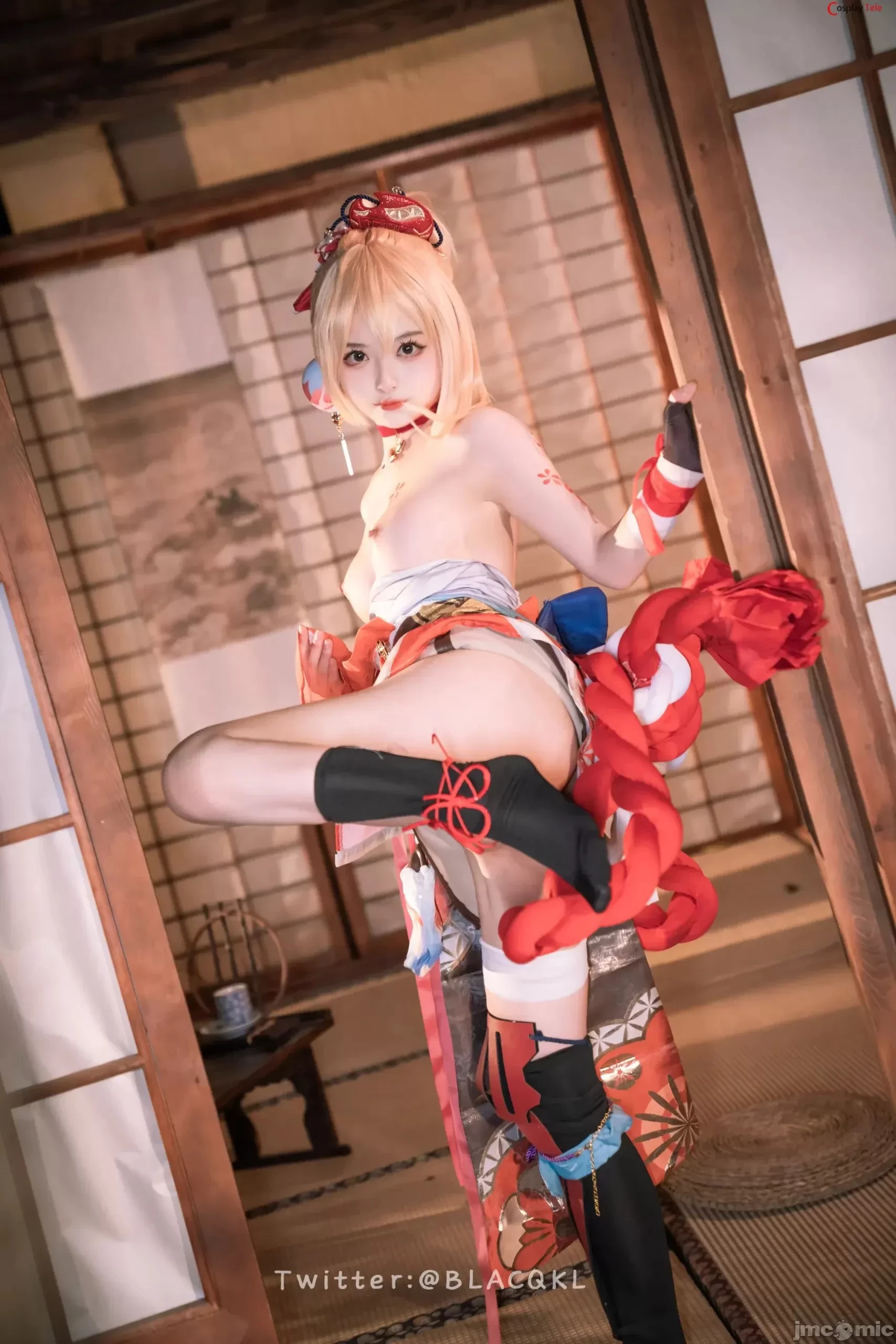 Blacqkl [白莉爱吃巧克力] cosplay Yoimiya – Genshin Impact [92P]