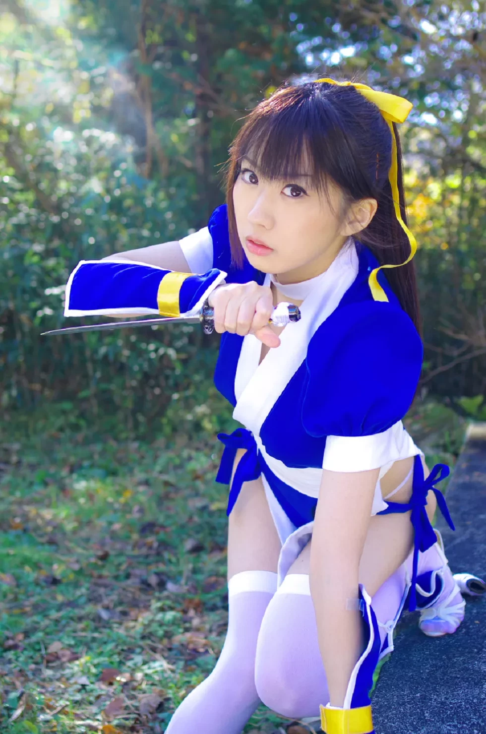 [Cosplay精选]COS正片《霞浪漫》美女武士的白丝美腿性感写真337P