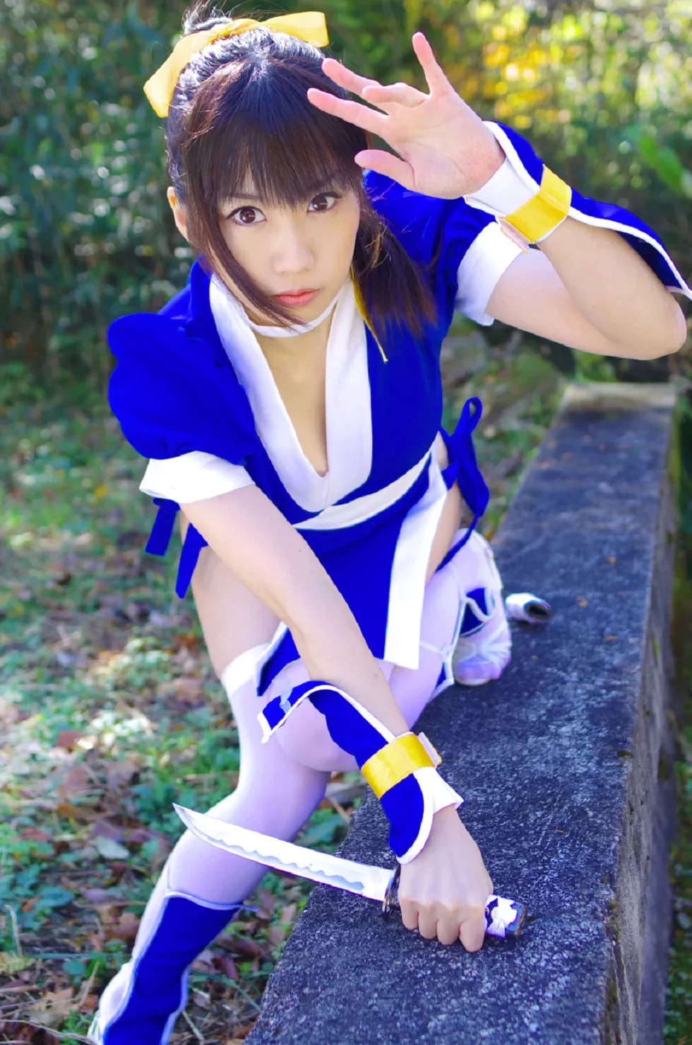 [Cosplay精选]COS正片《霞浪漫》美女武士的白丝美腿性感写真337P