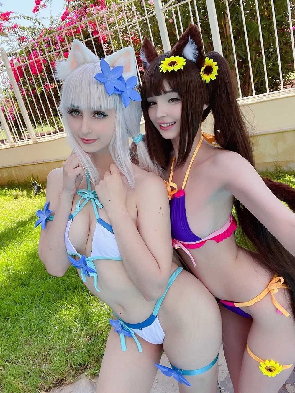 Hidori Rose & Gumiho - Nekopara Chocola x Vanilla swimsuit collab