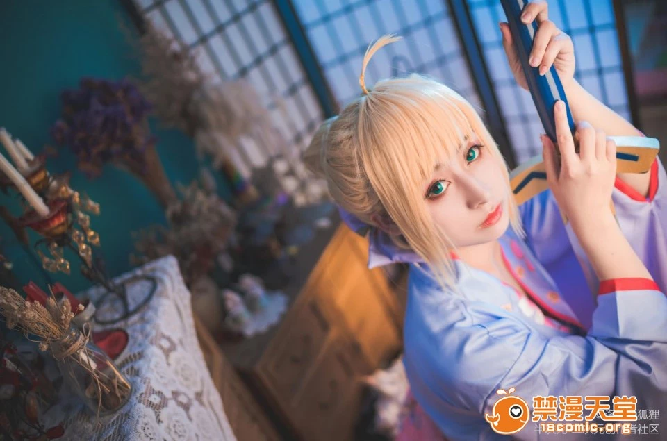 《Fate Stay Night》Saber晴著ver.~吾王和服新年掛畫 C O S P L A Y [67P]