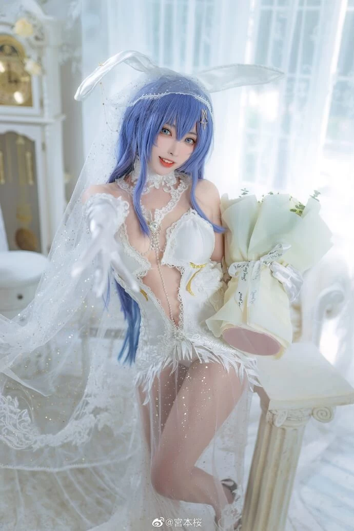 碧藍航線新澤西[花園]-白雪之儀 婚紗花嫁cos cn宮本桜 [12P]