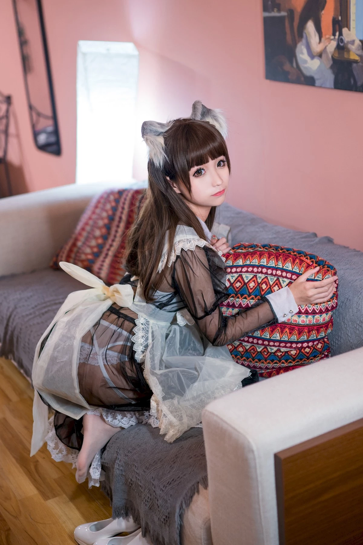 Cosplay 蠢沫沫 Chunmomo 黑透明女僕