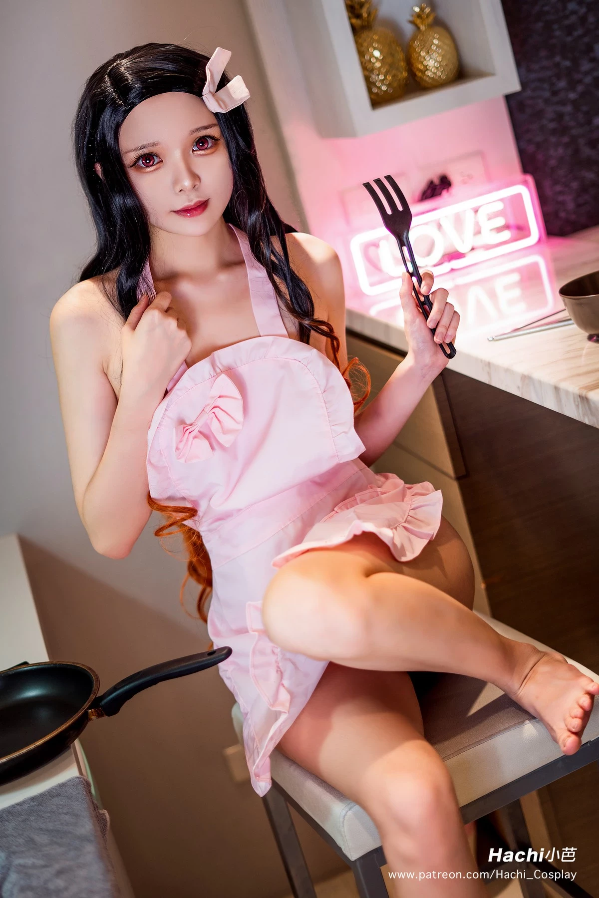 Cosplay Hachi小芭 灶門禰豆子 Nezuko Apron