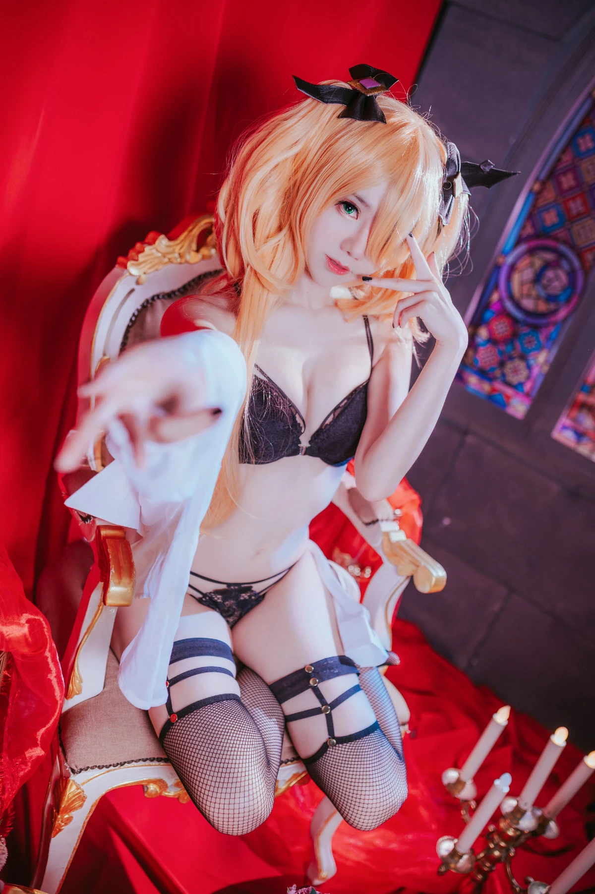 Sally多啦雪 Cosplay Fischl Gothic Lingerie