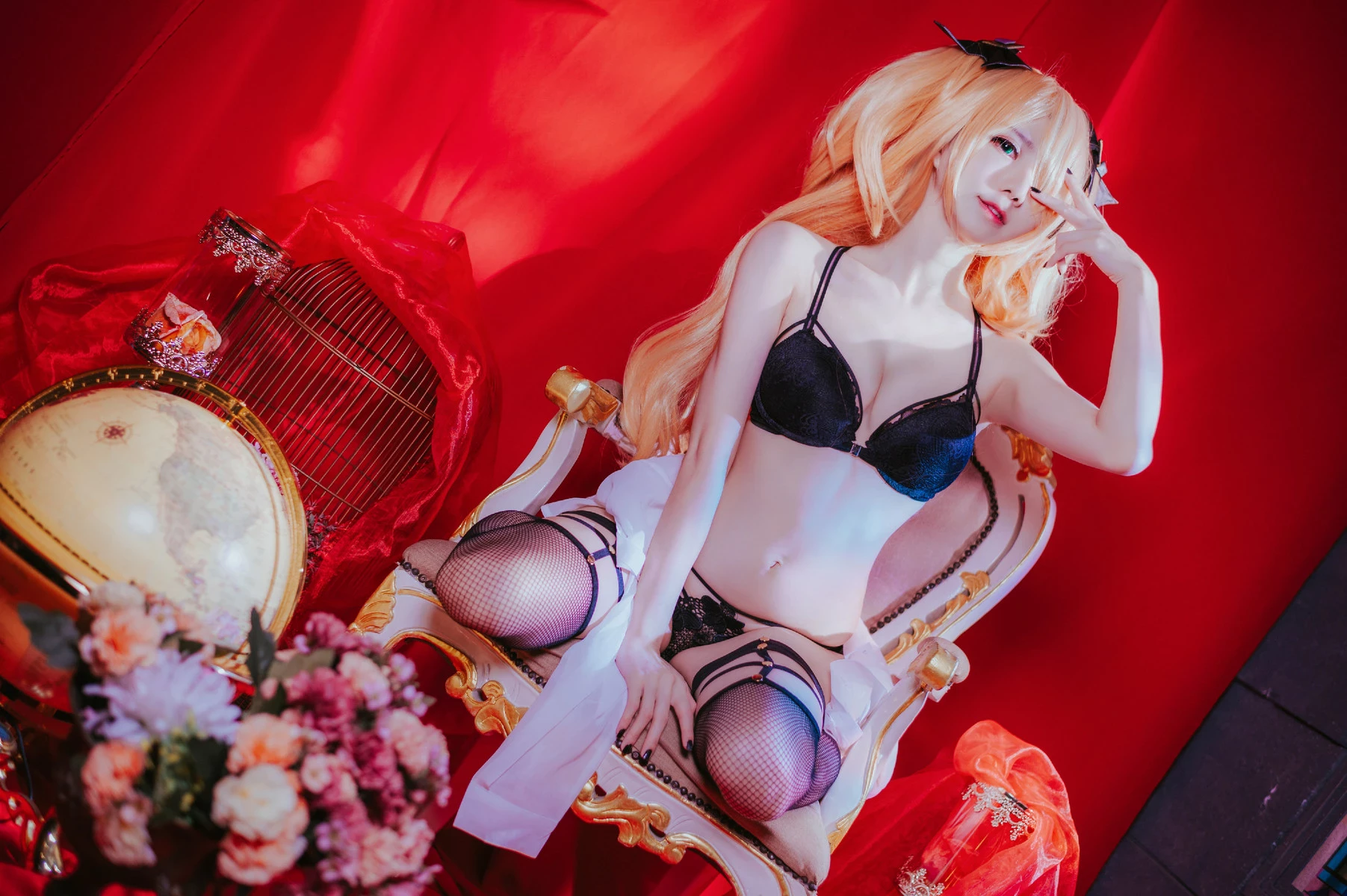 Sally多啦雪 Cosplay Fischl Gothic Lingerie