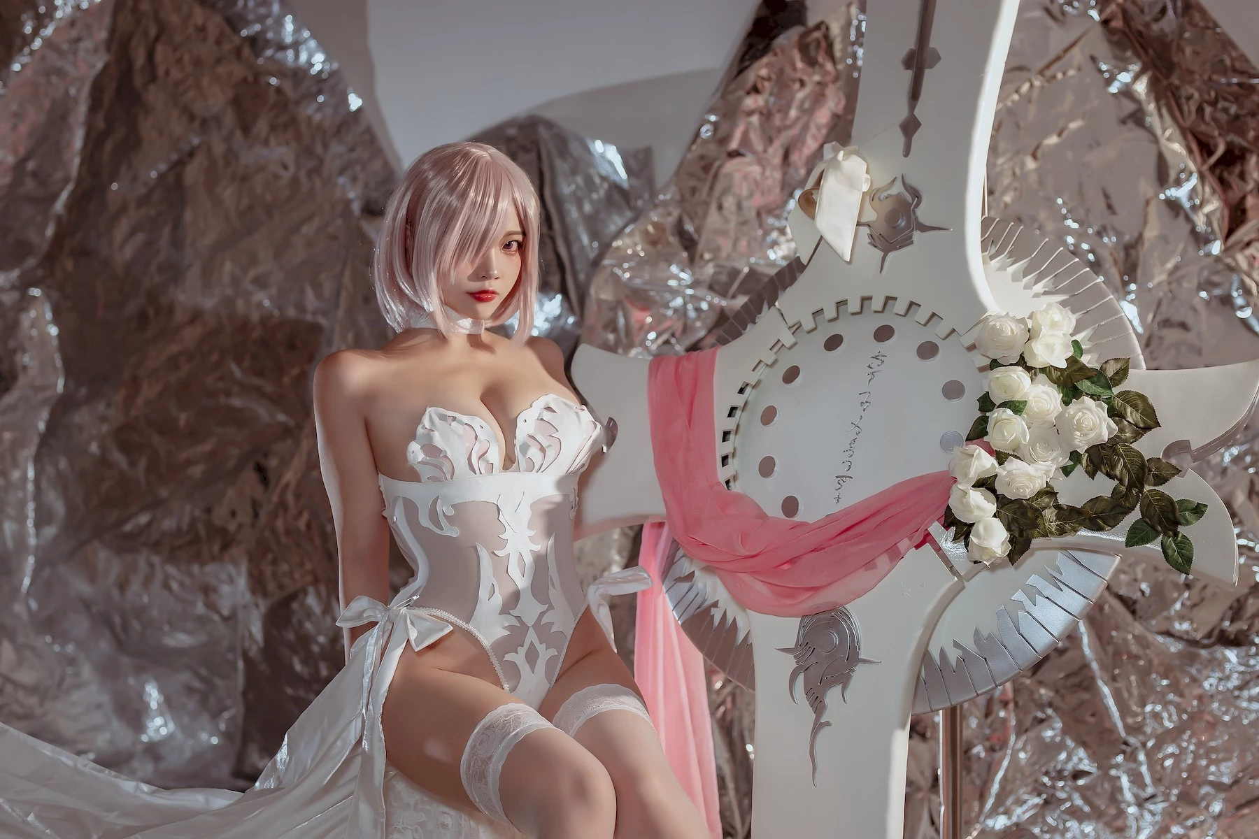 二佐Nisa Cosplay 瑪修婚紗