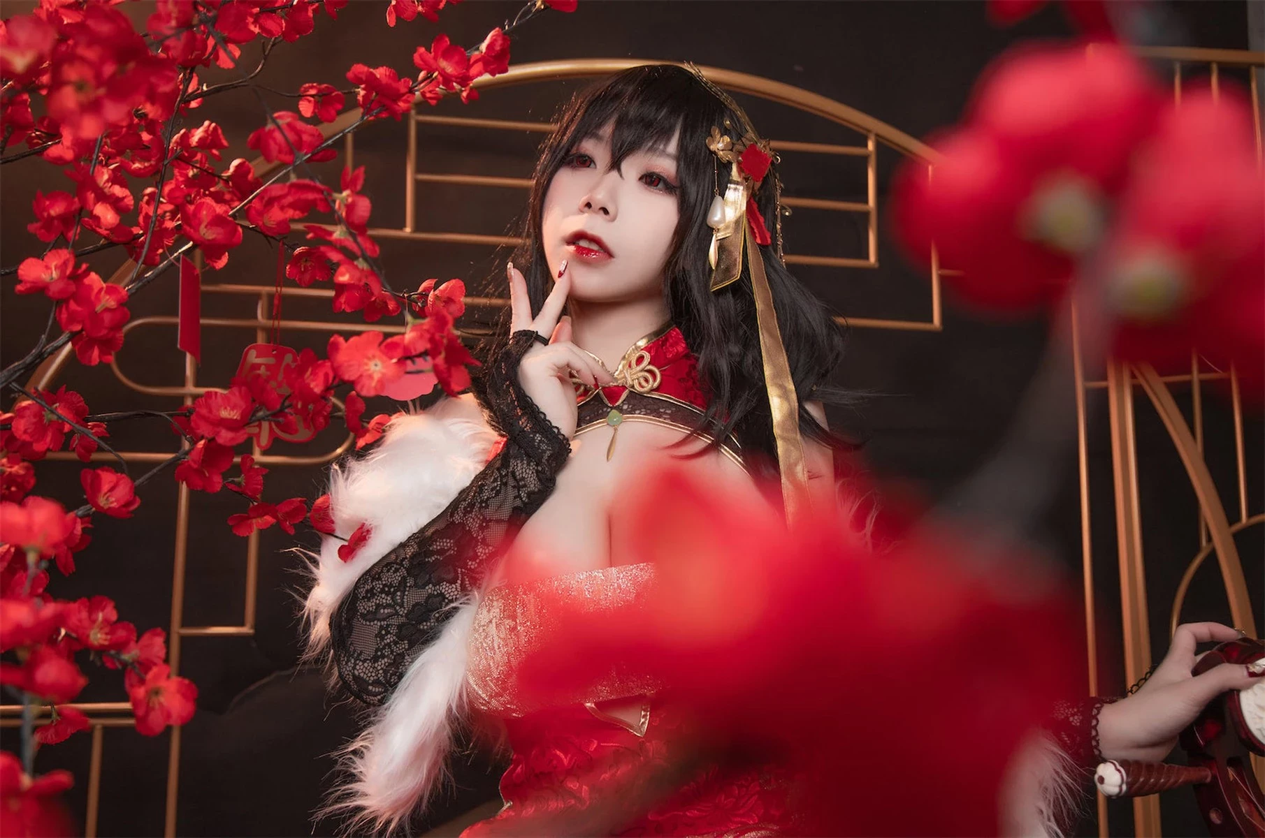 Cosplay 自閉顏球球 無顏小天使wy 碧藍航線 大鳳紅旗袍