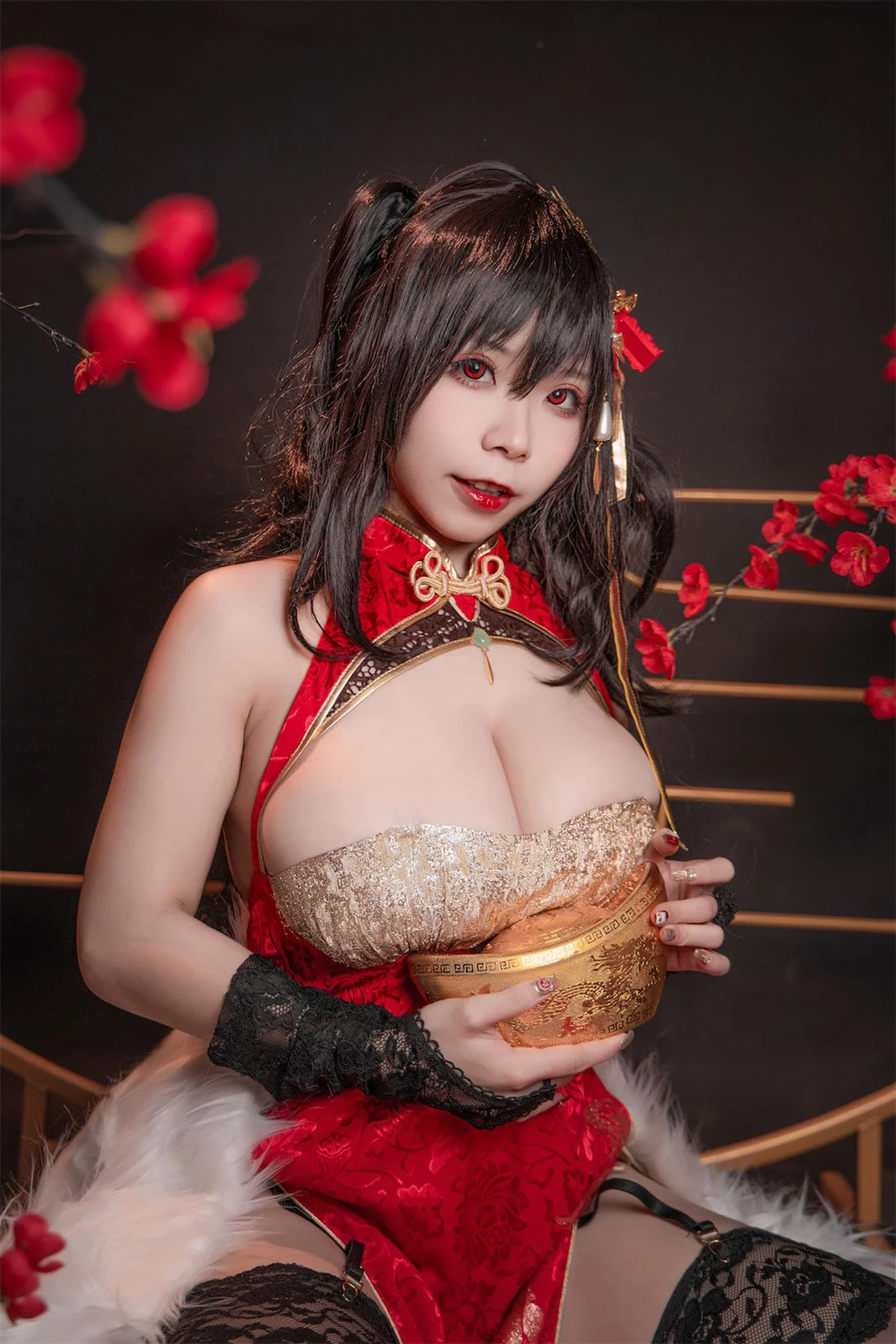 Cosplay 自閉顏球球 無顏小天使wy 碧藍航線 大鳳紅旗袍