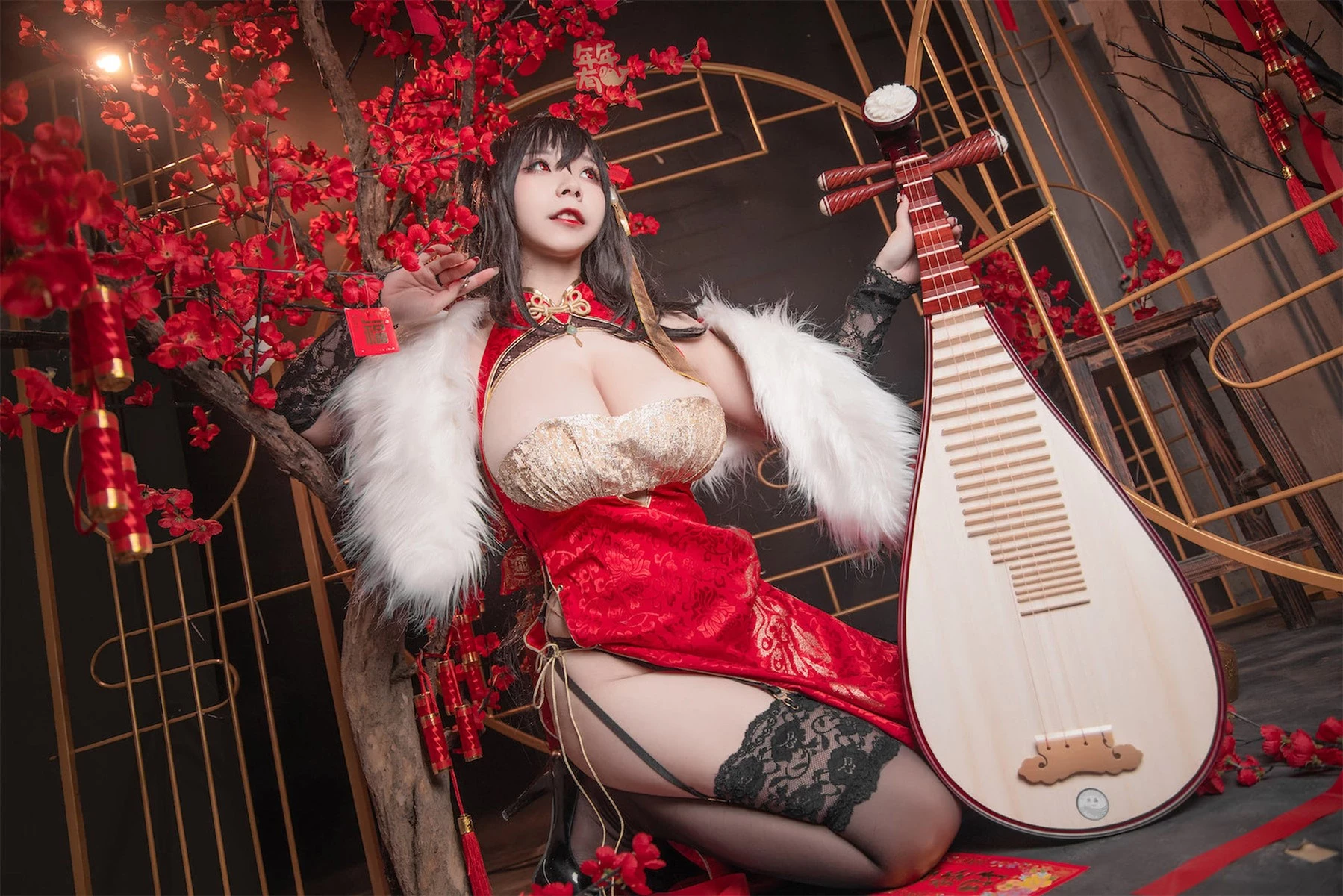 Cosplay 自閉顏球球 無顏小天使wy 碧藍航線 大鳳紅旗袍