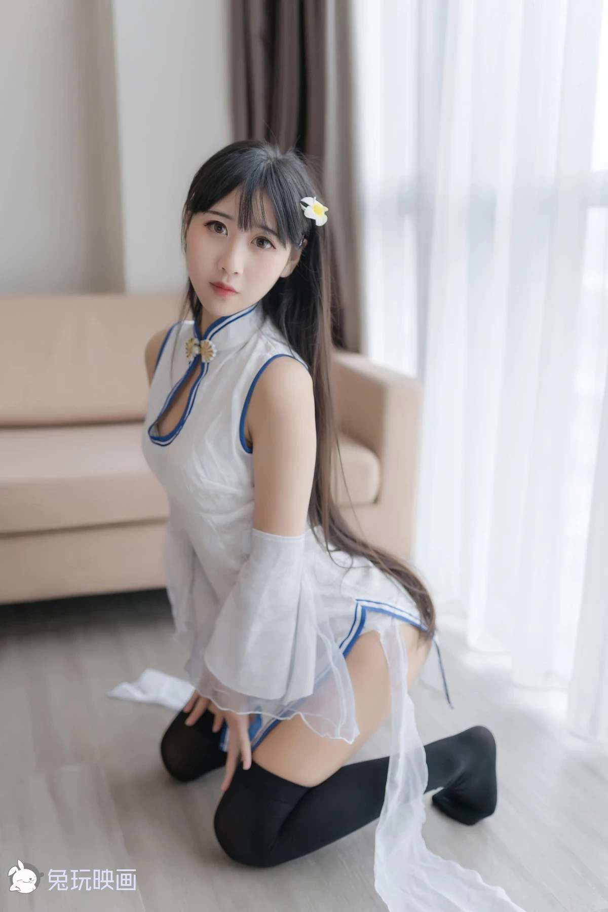 Cosplay 兔玩映畫 白色旗袍