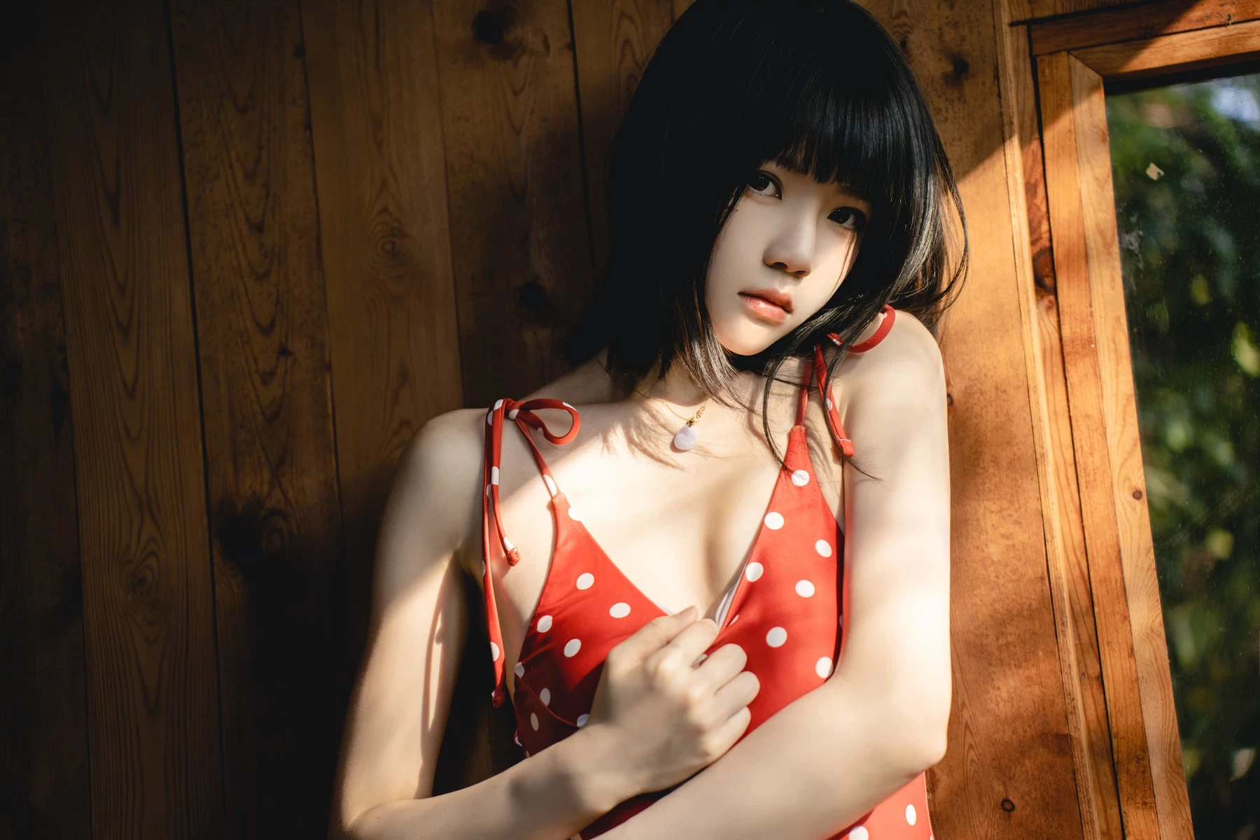 Cosplay 桜桃喵 紅波點 Red Polka Dot