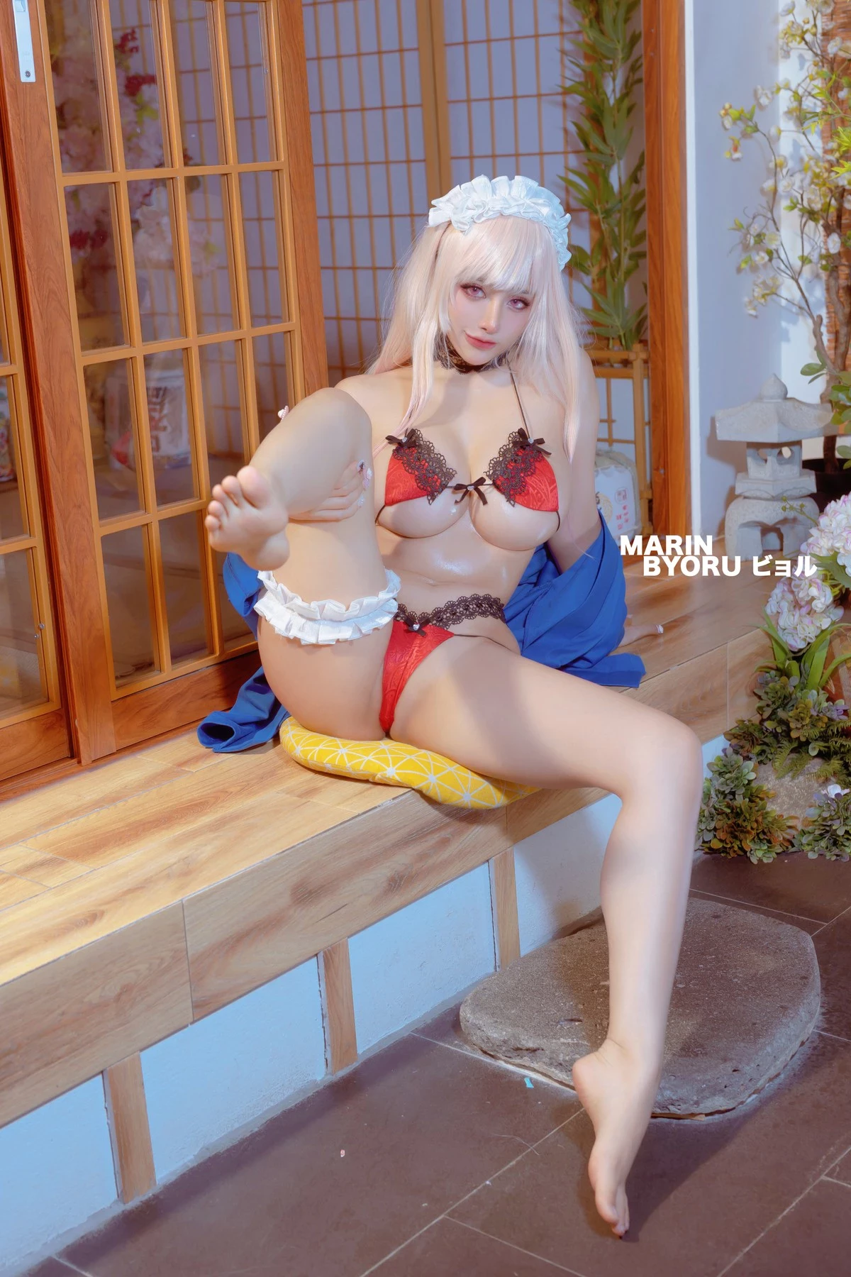 Cosplay 日本性感蘿莉Byoru Marin Red Lingerie