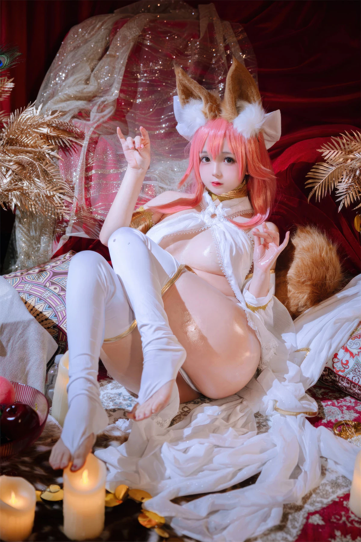 Cosplay Rinaijiao日奈嬌 玉藻前舞娘 塗油 Set.02