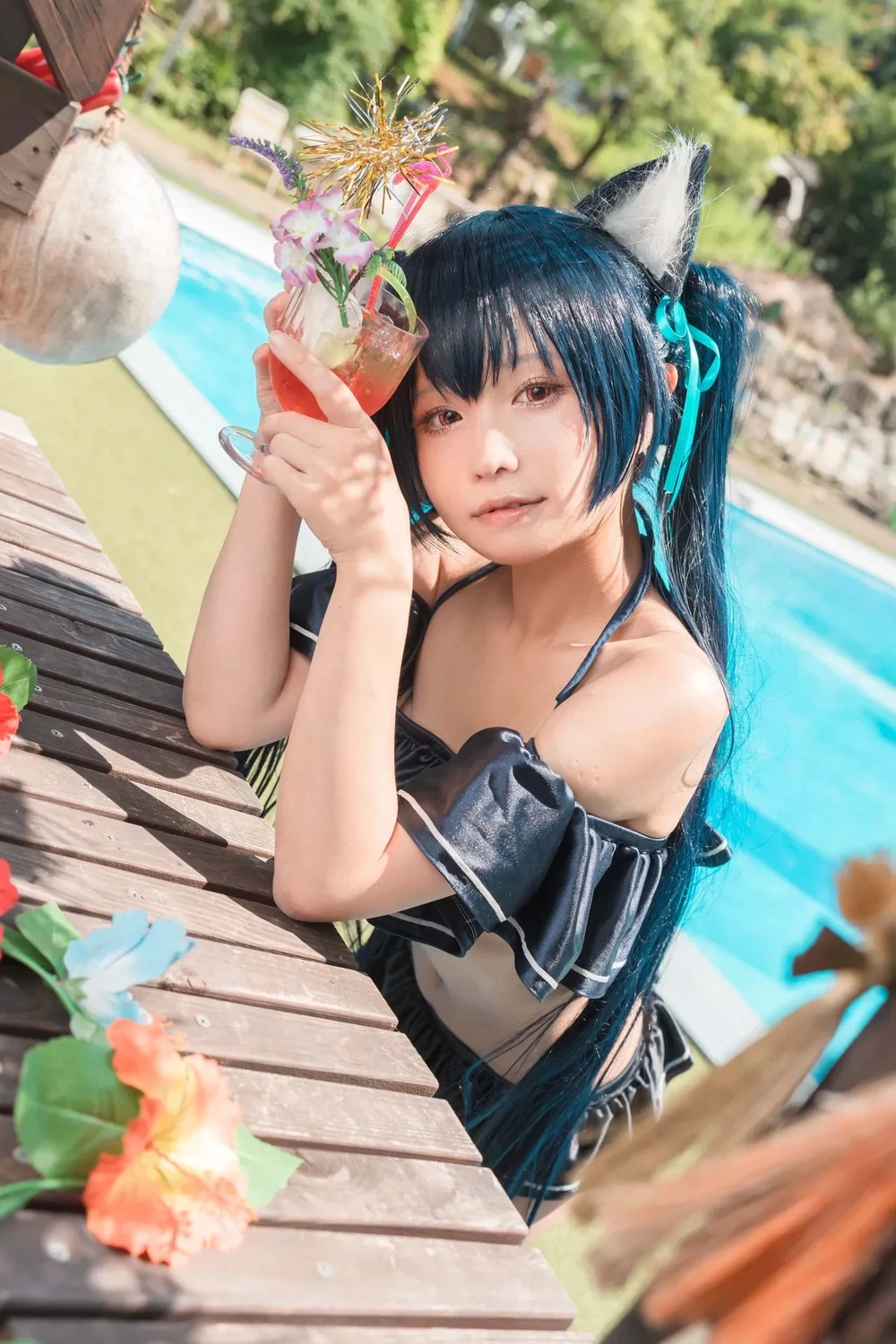 kurumi_cos Serika swimsuit